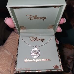 Disney Silver Necklace with Crown Pendant